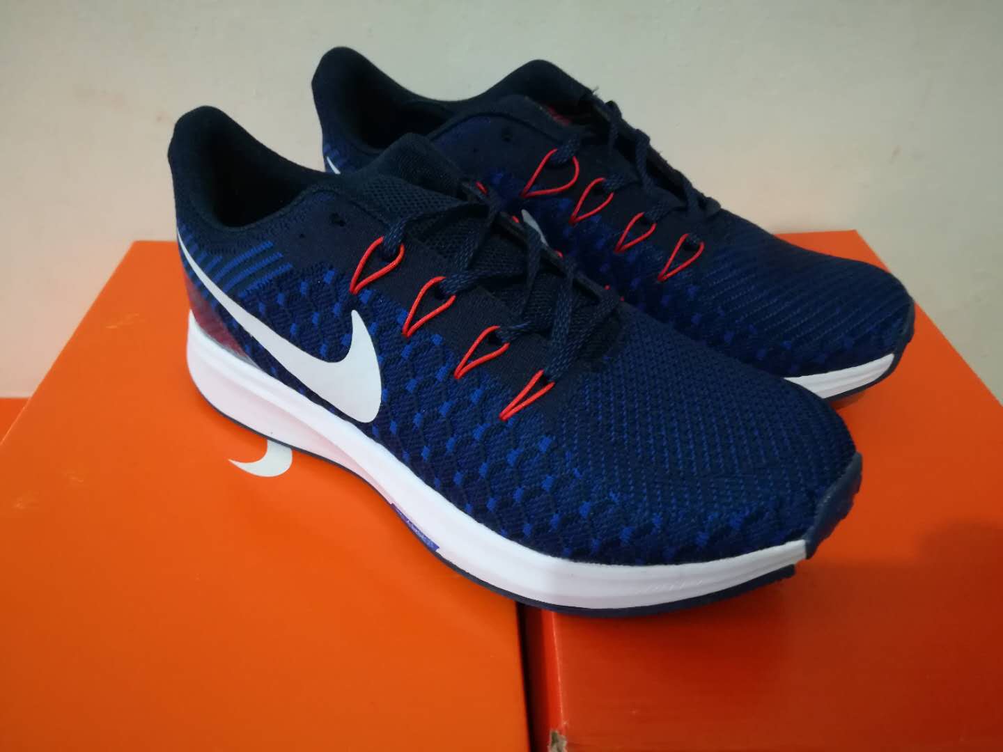 Nike Flyknit Lunar 2 iD Deep Blue Red Shoes